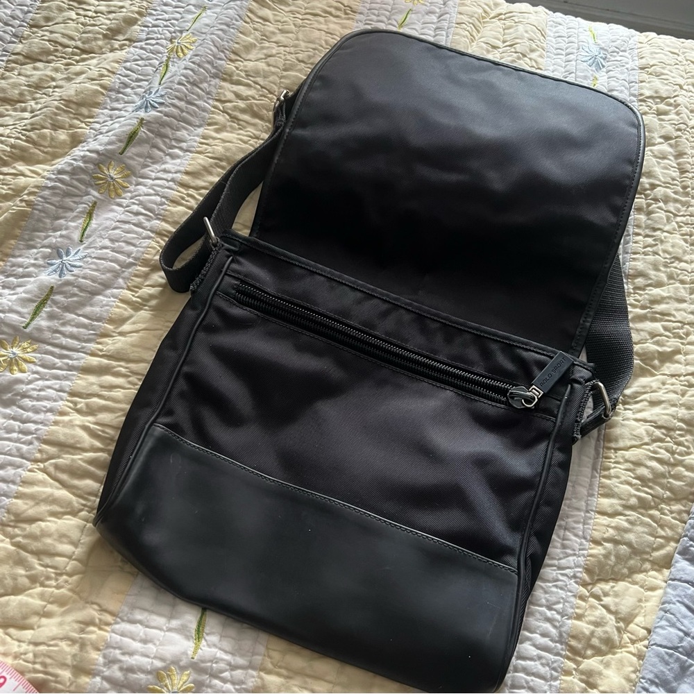 Vintage 90s Ralph Lauren Polo Sport Black Messenger Bag - Picture 3 of 10